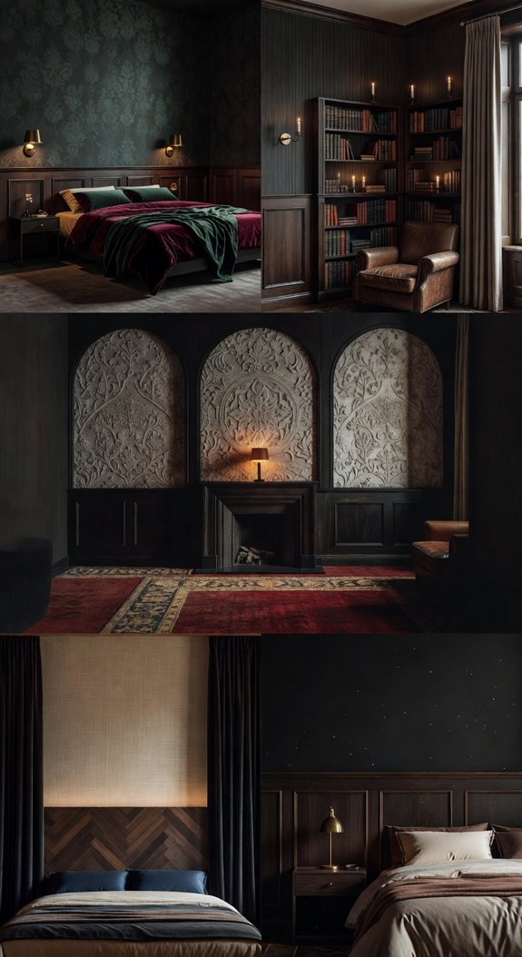 textured wallpaper and paneling depth