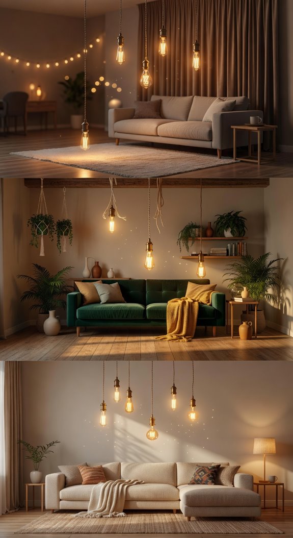 three height edison bulb arrangement