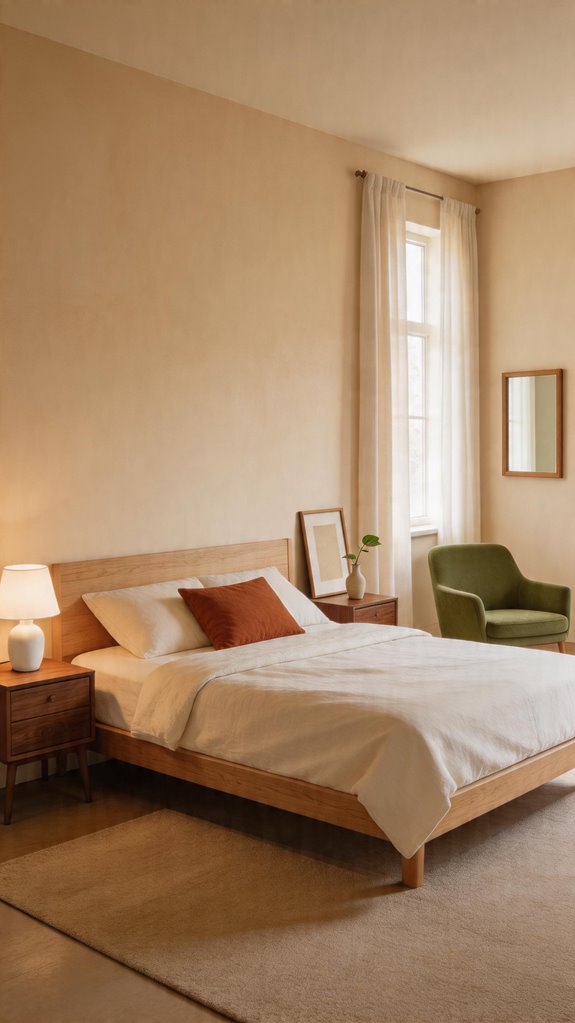 three tone minimalist bedroom palette