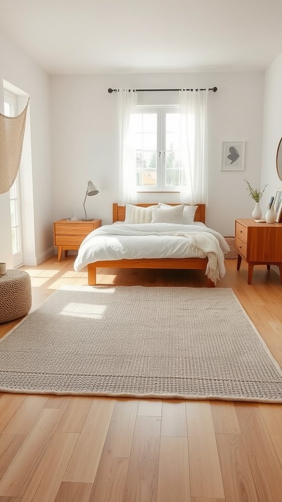 timeless neutral rug anchors room
