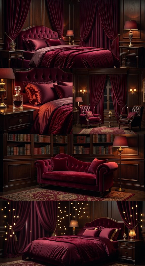 tufted merlot velvet luxury