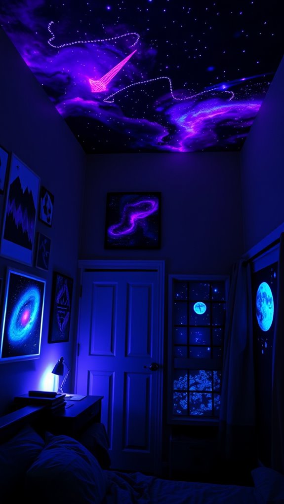 ultraviolet reactive space poster glow