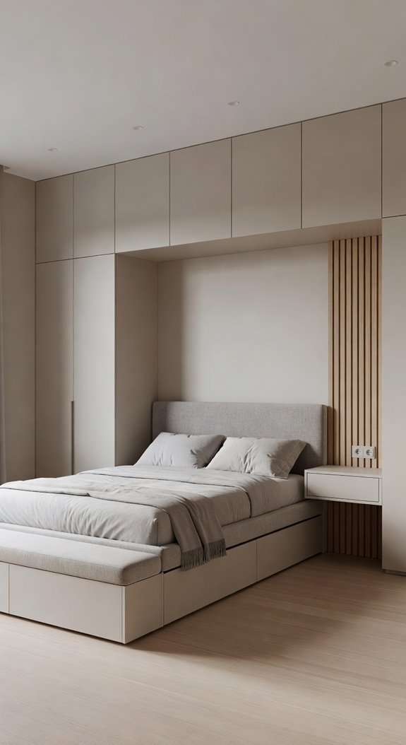 under bed floating hidden storage furniture