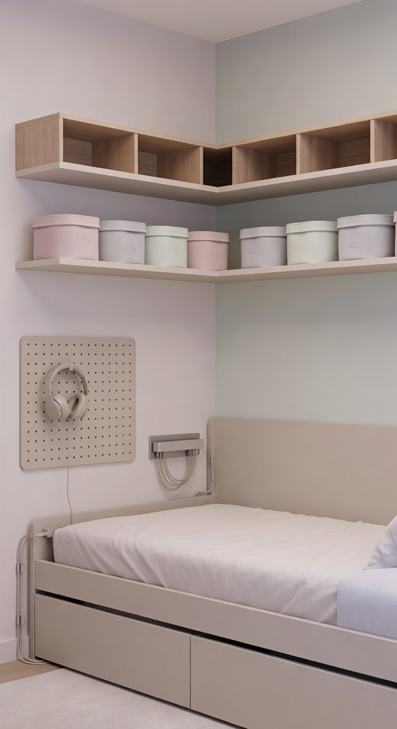 under bed storage floating shelves