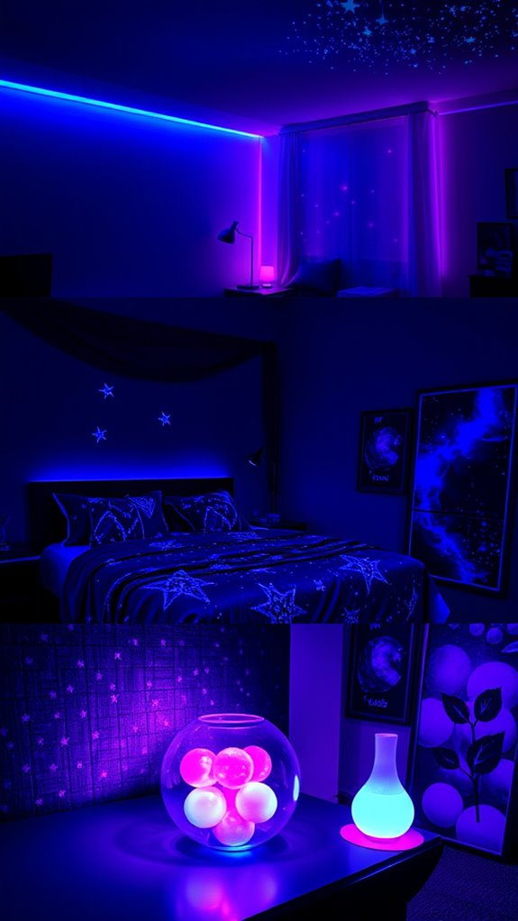 uv reactive cosmic wall murals