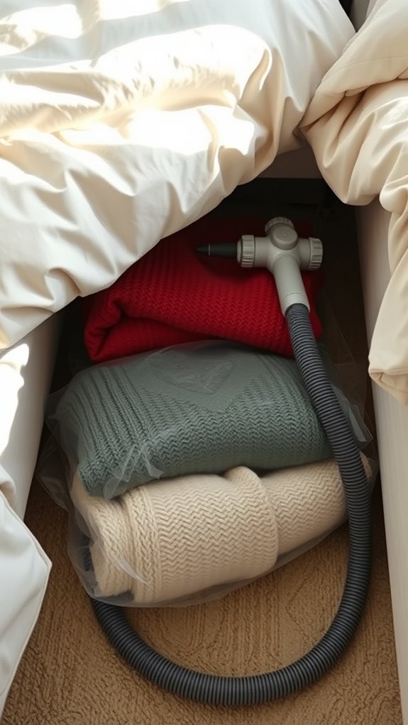 vacuum sealed seasonal clothing storage