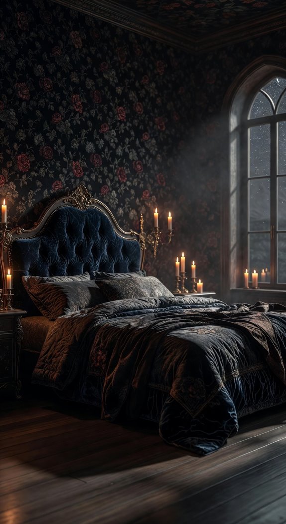 velvet deep jewel tones opulent ambiance