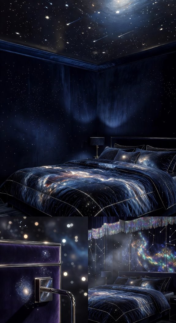 velvet metallic textures elevate galaxy room