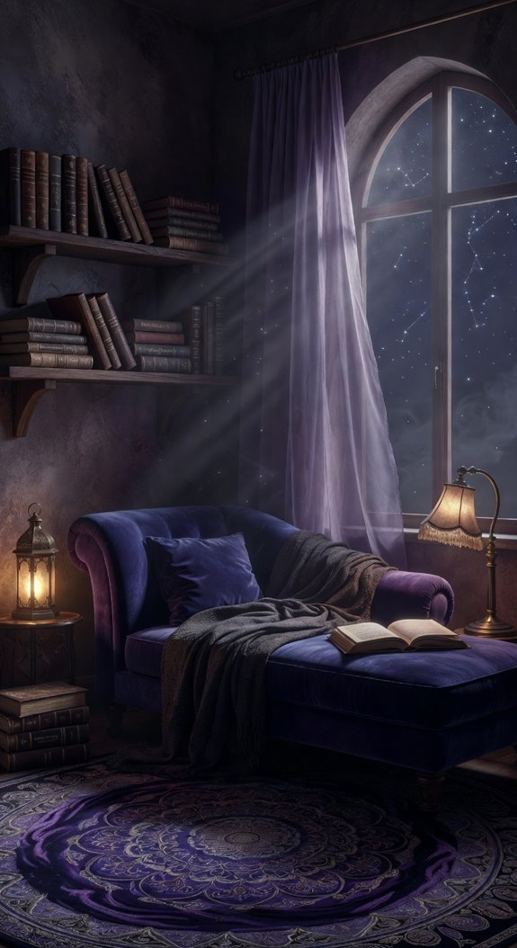 velvet nook with crystals ambiance