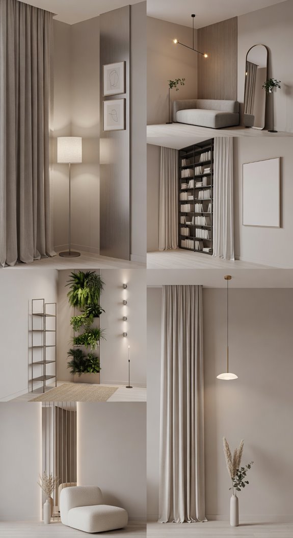 vertical height illusion through tall shelving