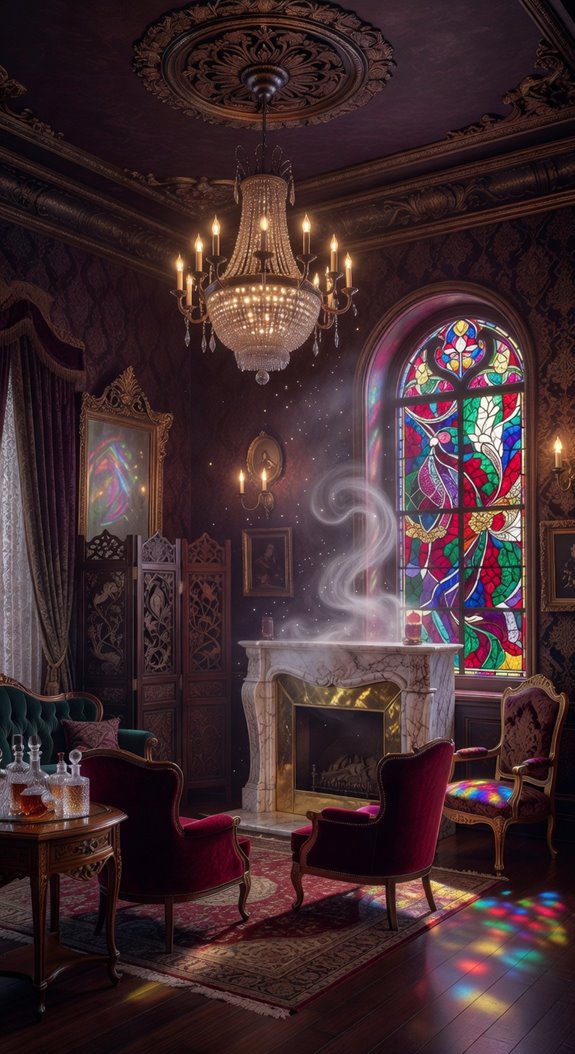 victorian parlor anchored by piece