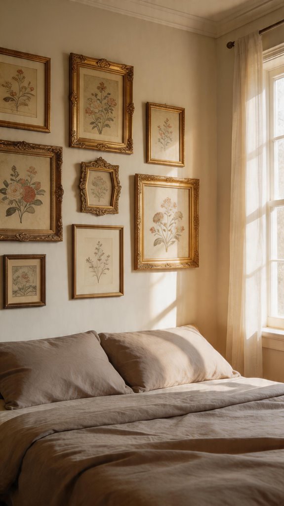 vintage art over secondhand furniture selection