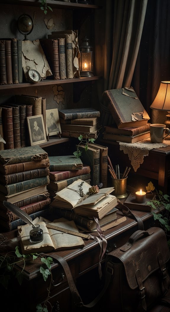 vintage leather bound decor treasures