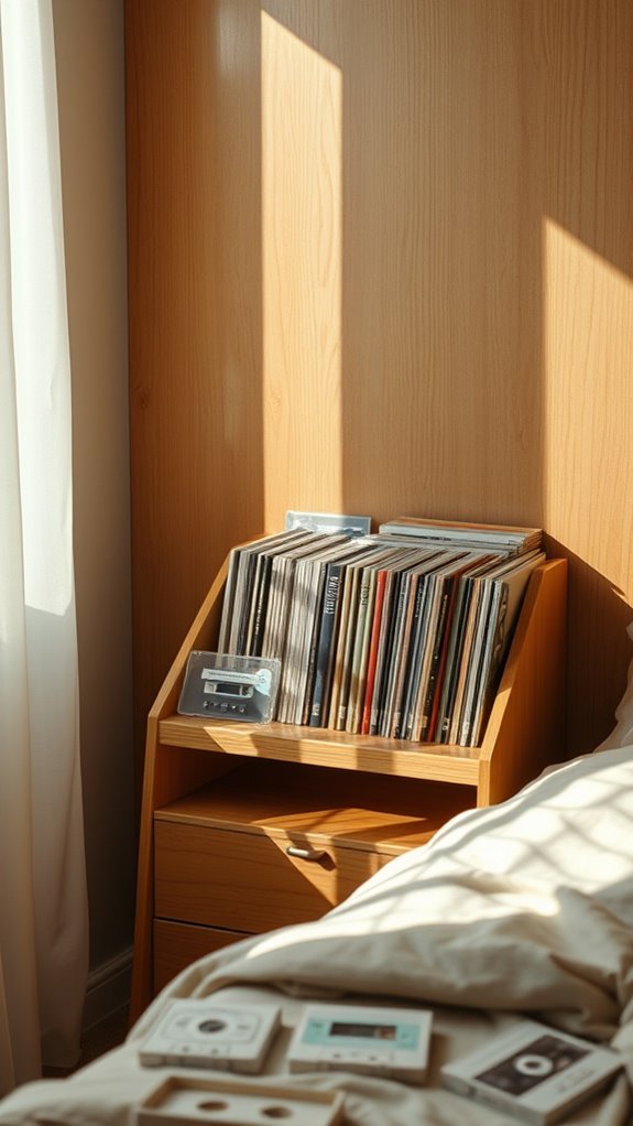 vinyl shelves cassette crates organized