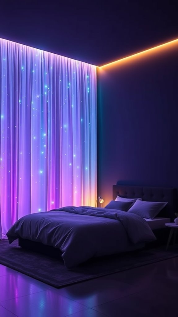 wall to wall luminous curtain installation