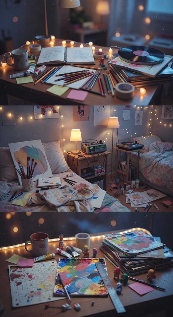 warm amber lights organized chaos