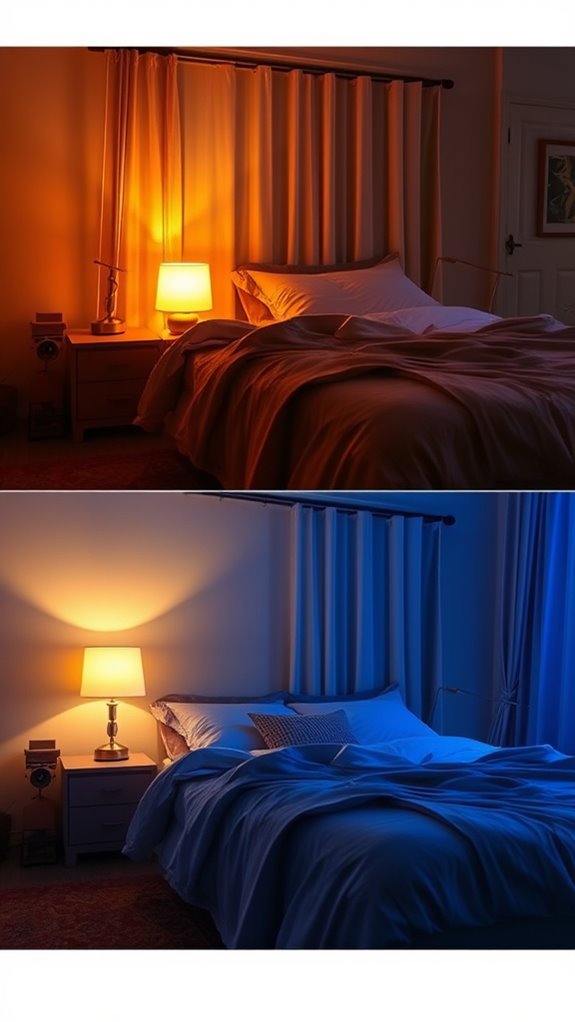 warm amber nighttime illumination promotes sleep