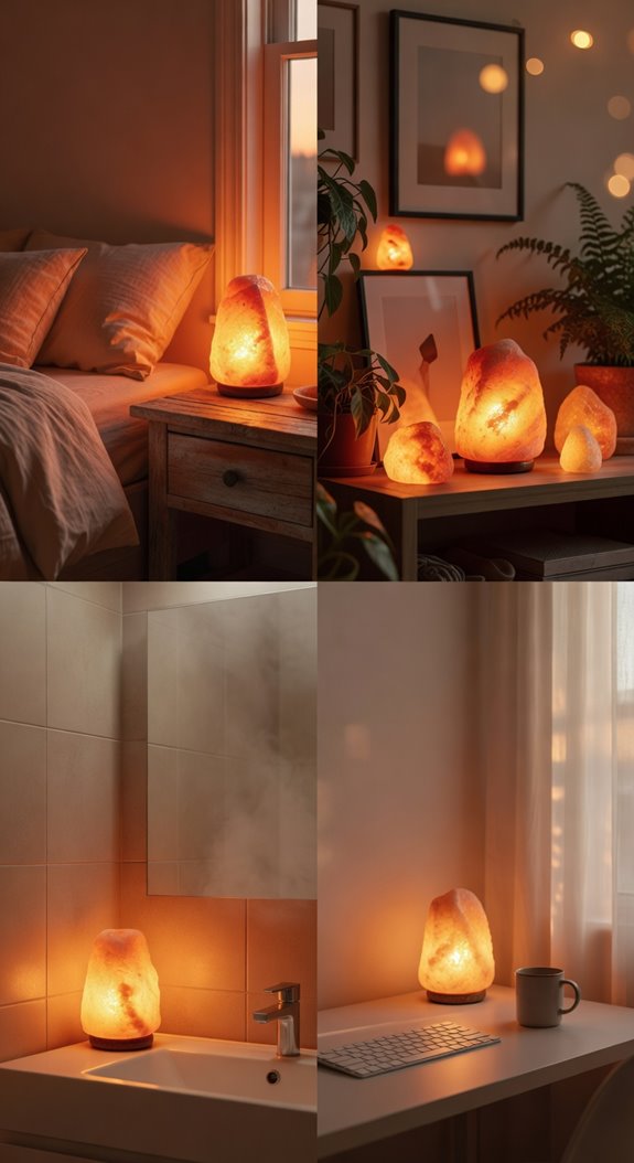 warm amber salt lamp ambiance