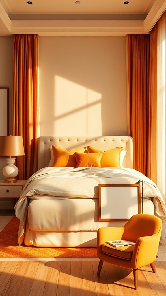 warm beige burnt orange glow
