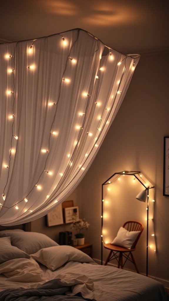 warm copper fairy light canopy glow