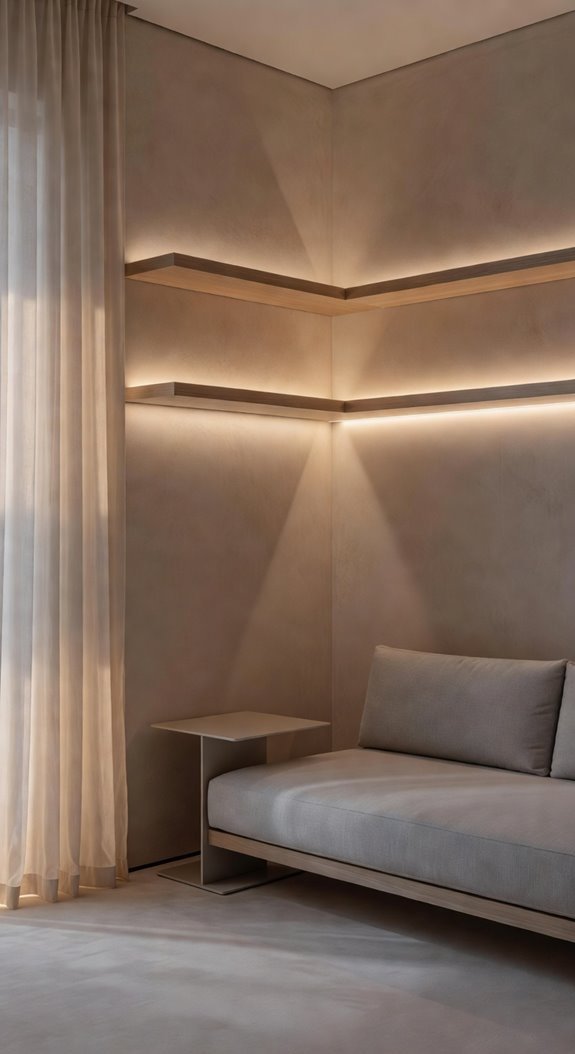 warm dimmed layered lighting ambiance