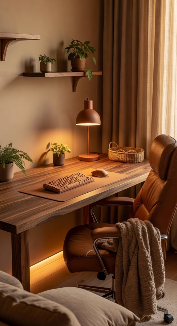 warm earthy gaming sanctuary vibe