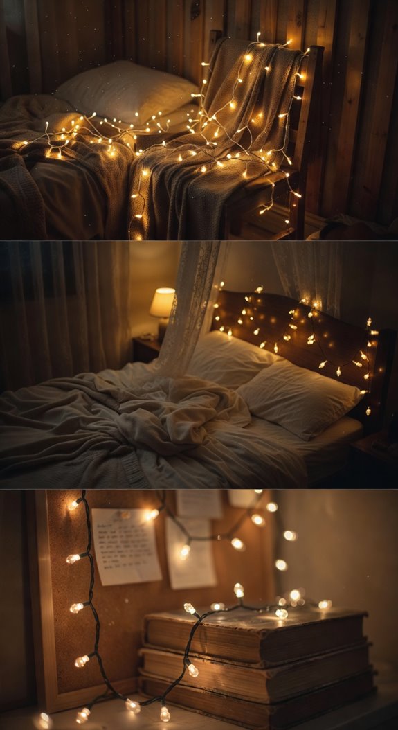 warm fairy lights create depth