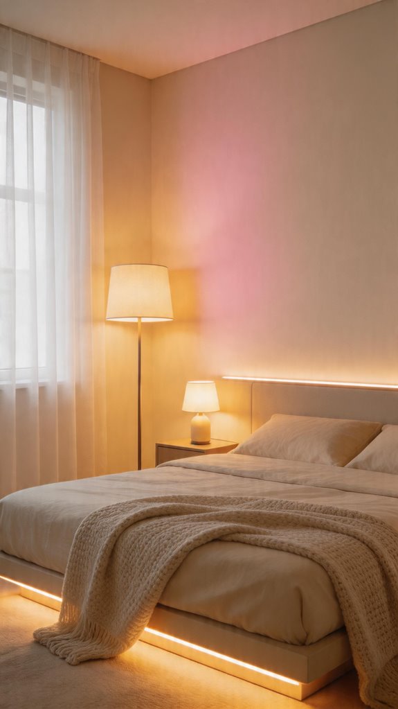 warm layered korean bedroom lighting