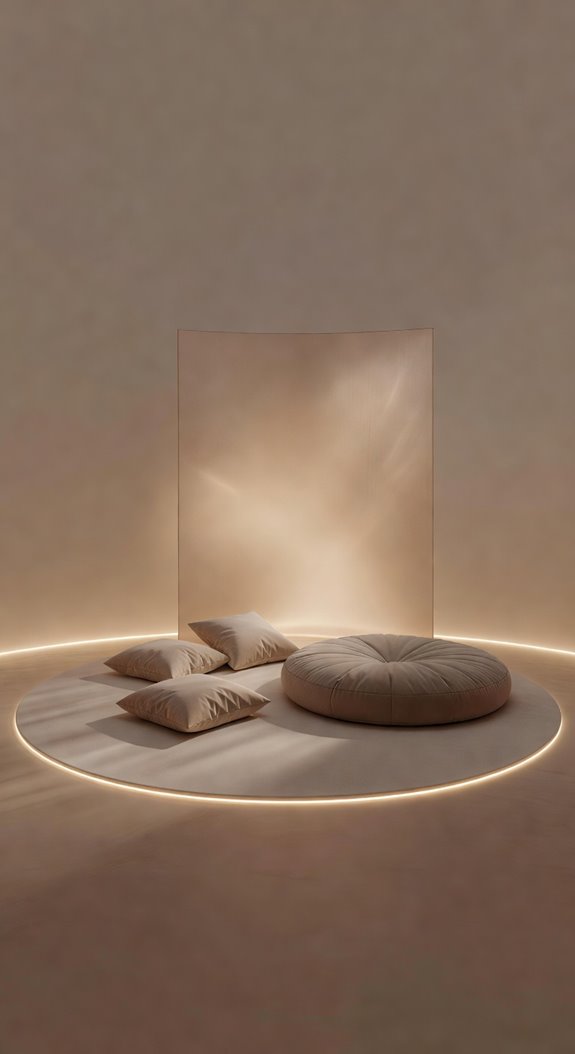 warm lighting defines cozy nook boundaries