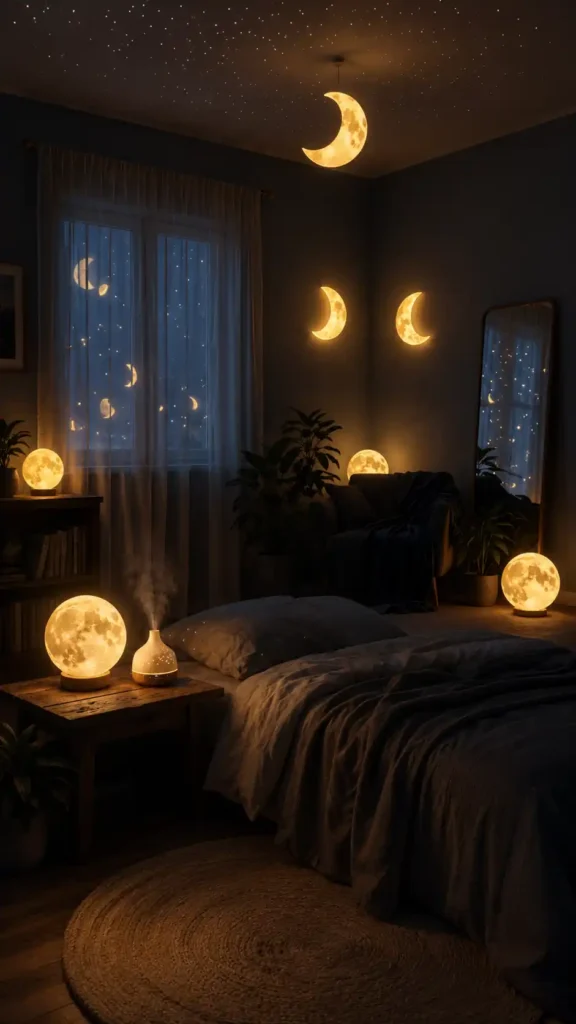 warm lunar lamps create ambient mood