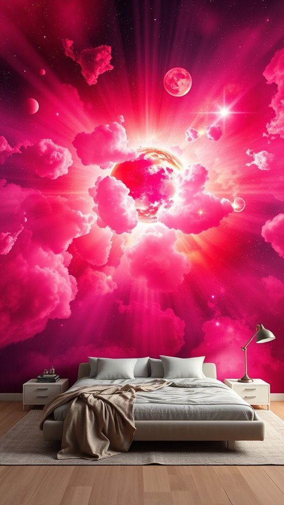 warm nebula murals with bold hues