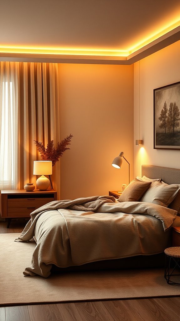 warm toned layered lighting ambience