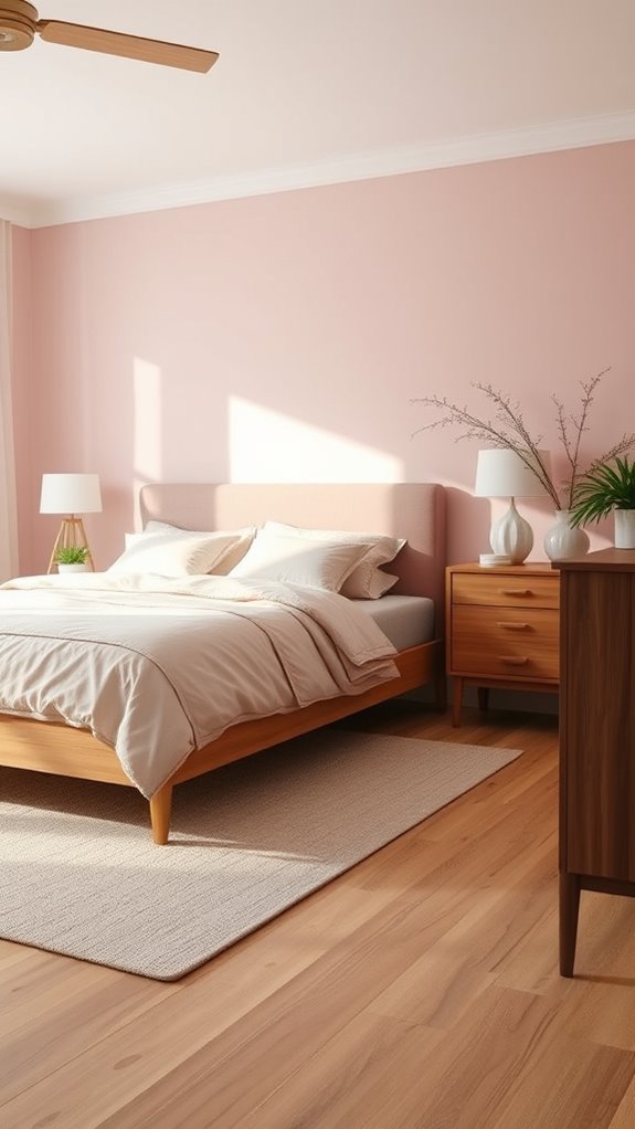 warm wood grounds pink tones