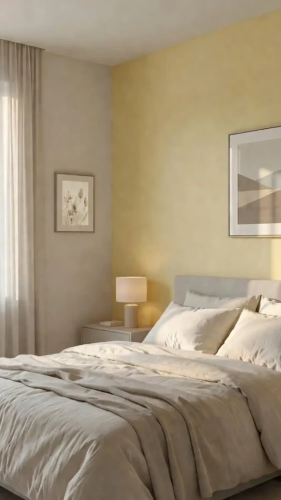 warm yellow and gray for restful sleep