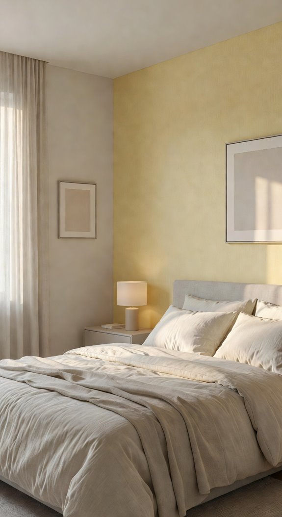 warm yellow and gray for restful sleep