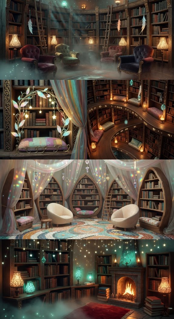 whimsical jewel toned library wonder