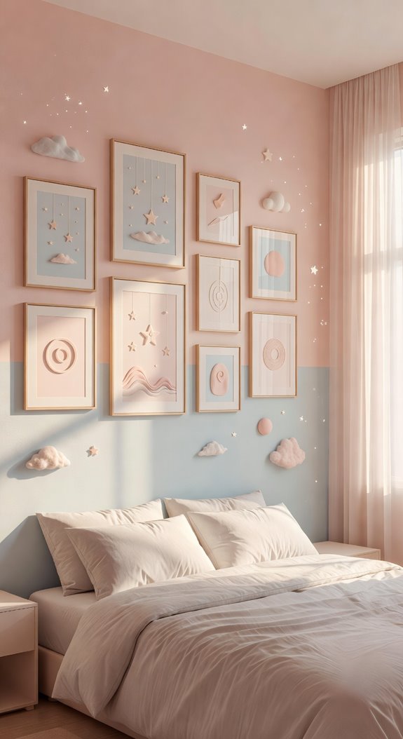 whimsical wall art anchors bedroom
