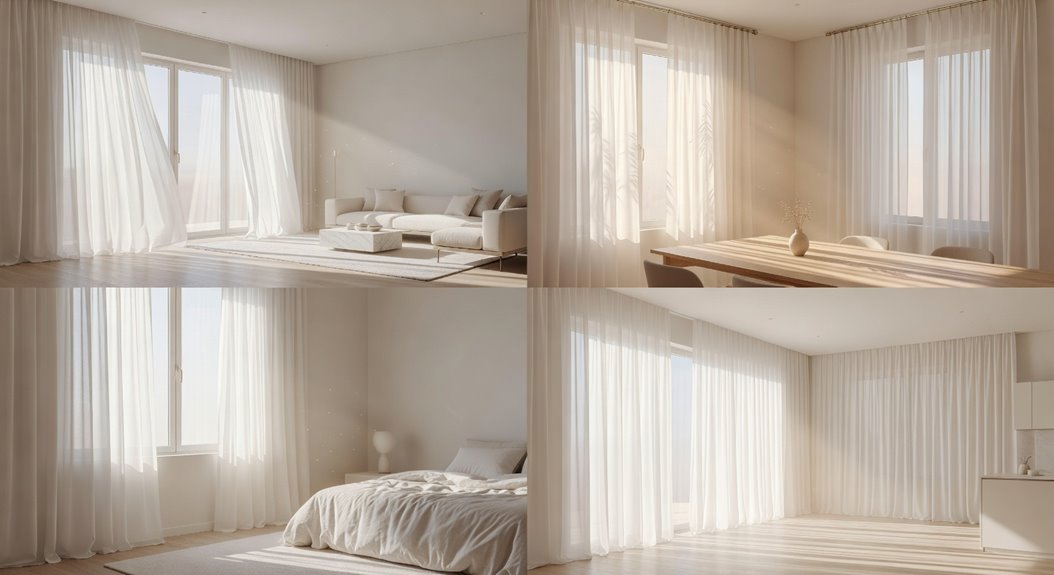 white sheer curtains maximize light