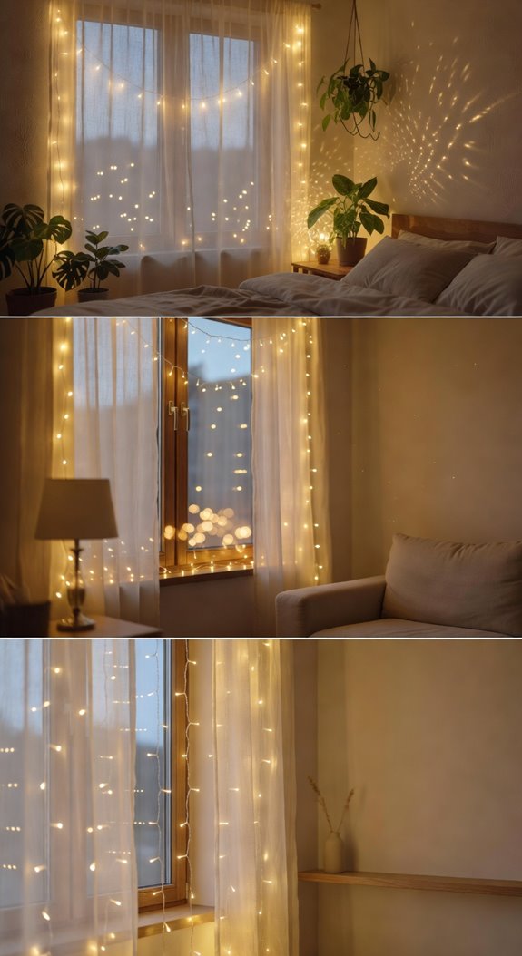 window lights along interior window edge